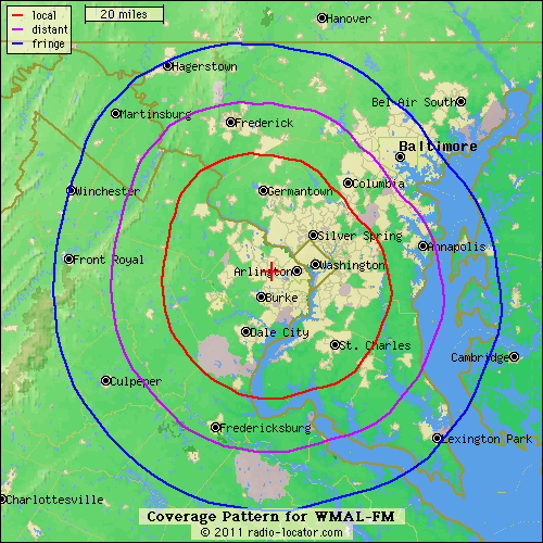 WMAL FM Converge Map