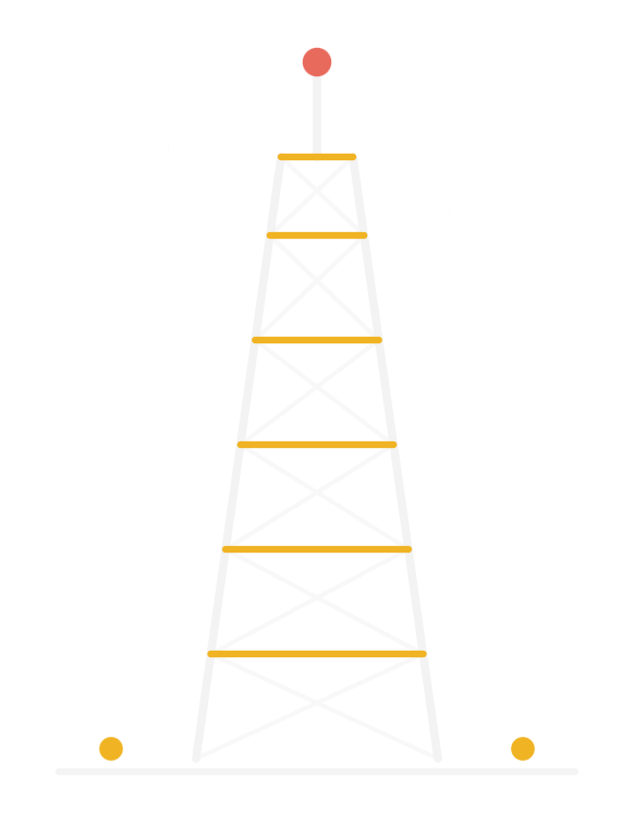 Radio broadcast tower transmitting a signal
